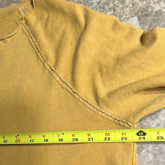 Aerie oversized fray distressed hi -lo grunge sweatshirt ,caramel color,women M - Picture 11 of 15